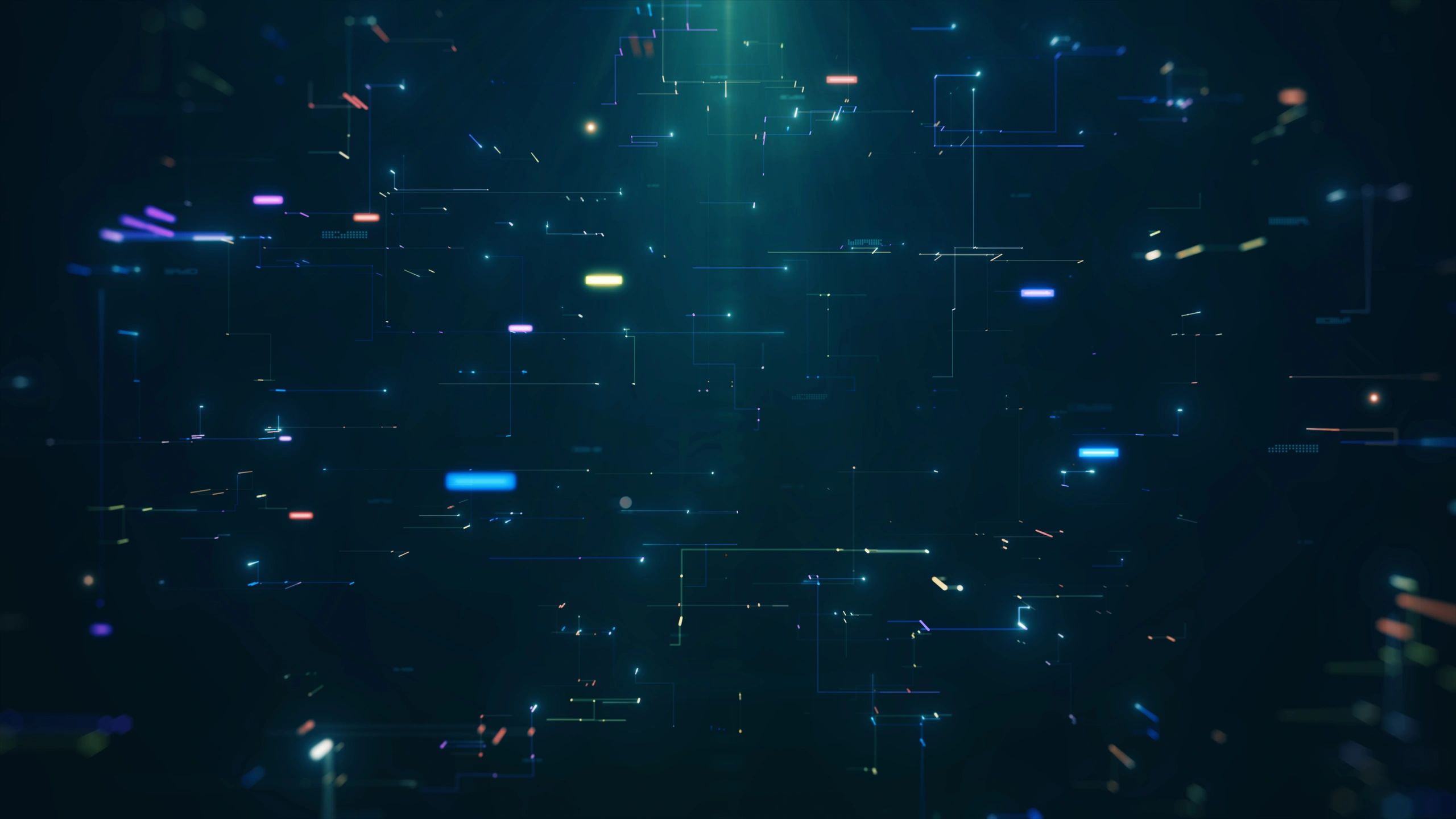 Abstract digital network with glowing nodes and lines on dark background