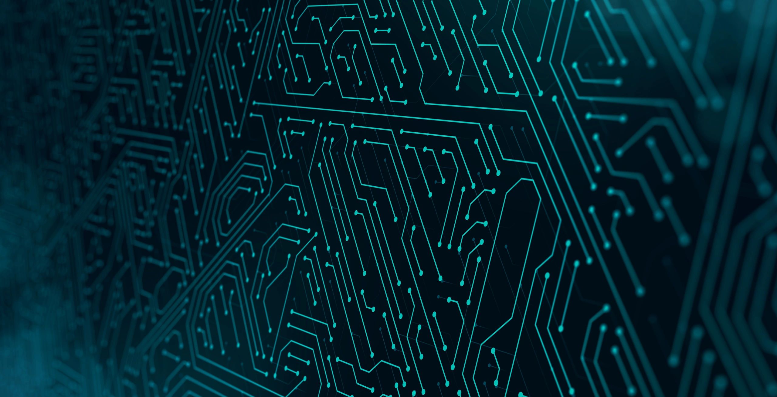 Abstract circuit-like lines on dark blue background representing structured systems